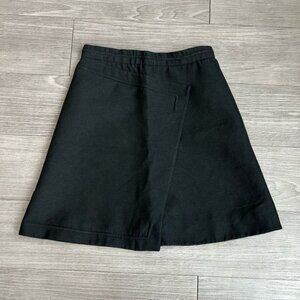 Carven Asymmetrical Black A-Line Mini Skirt Wool Blend Designer Size XS